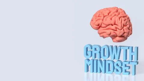 Creative Brain and Growth Mindset Concept 3d render. Stock Illustration