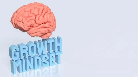 Creative Brain and Growth Mindset Concept 3d render. Stock Illustration