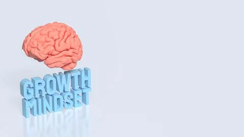 Creative Brain and Growth Mindset Concept 3d render. Stock Illustration