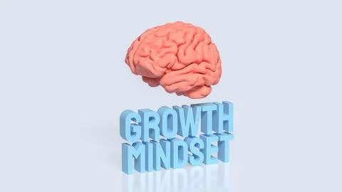 Creative Brain and Growth Mindset Concept 3d render. Stock Illustration
