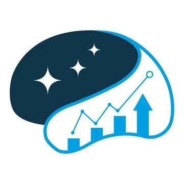 Creative Brain Chart Logo Design Analytics data science idea icon vector templat Stock Illustration