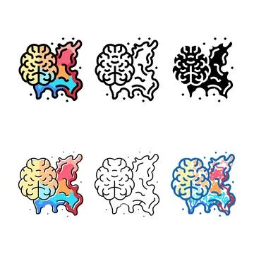 Creative brain color diversity icon vector Illustrazione stock