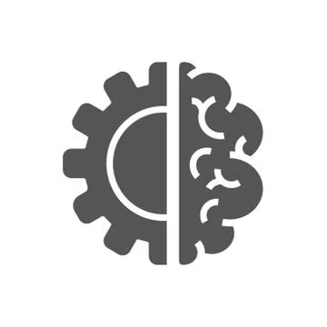 Creative Brain Concept Logo Design Template. AI, Iot, Industry 4.0 イラスト素材