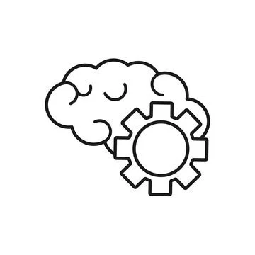 Creative Brain Gear Mind Symbol Logo Design Illustration 스톡 일러스트