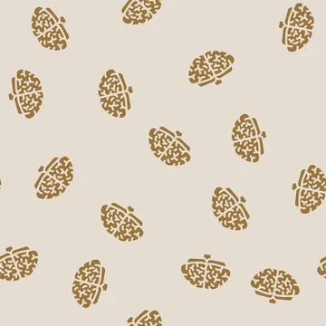 Creative brain glyph vector seamless pattern イラスト素材