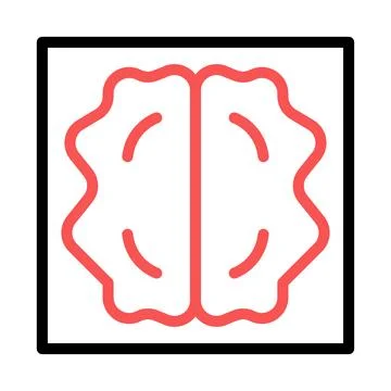 Creative Brain Icon Isolated on White Background 스톡 일러스트