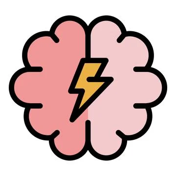 Creative brain icon vector flat Stock Illustration