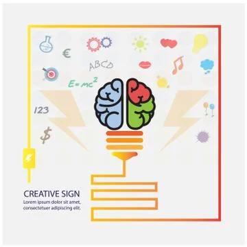 Creative brain idea concept background Stock Illustration