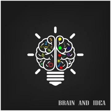 Creative brain idea concept background design Stock Illustration