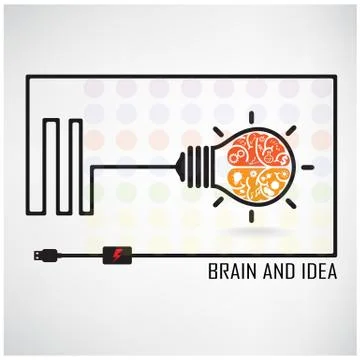 Creative brain idea concept background Stock Illustration