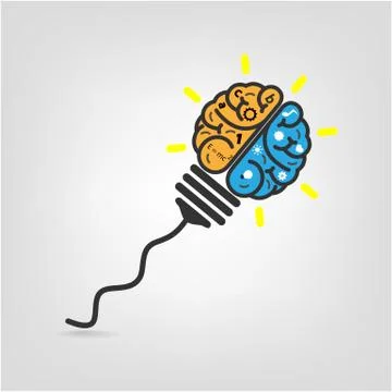 Creative brain idea concept background Stock Illustration