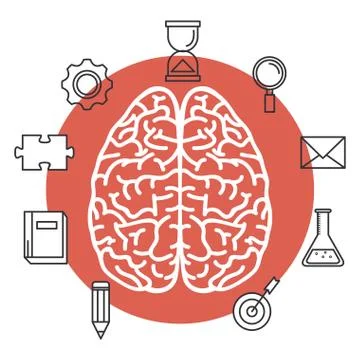 Creative brain idea concept Stock Illustration