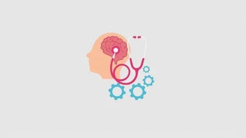 Creative brain idea. Human brain concept icon loop animation video with alp.. Stock Footage 277177796