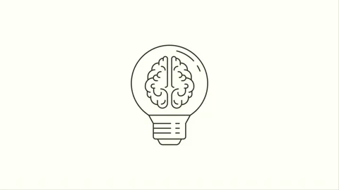 Creative brain in the lamp animation illustration design, brain bulb motion.. 스톡 동영상 246253618