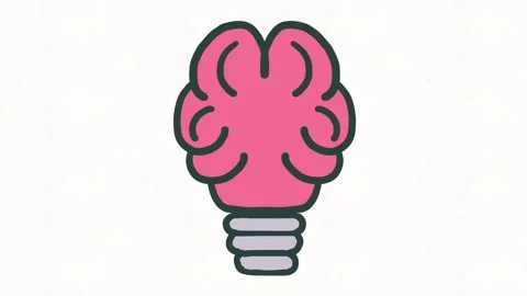 Creative Brain Light Bulb Idea and Innovation Animation Stock Footage 342018084