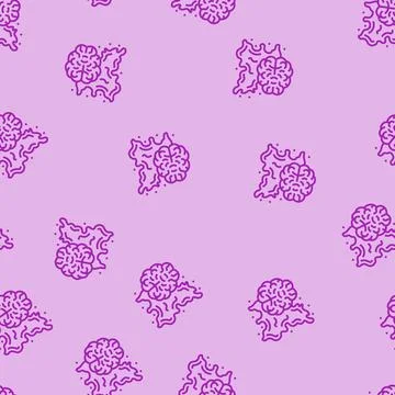 Creative brain line seamless pattern Illustrazione stock