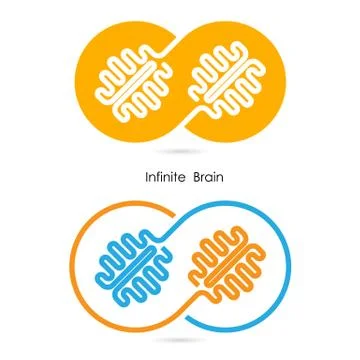Creative brain sign and infinite creativity logo elements design.Infinite ide Stock Illustration