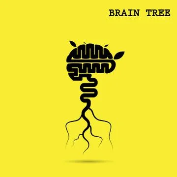Creative brain tree abstract vector logo design template.Corporate business i Stock Illustration
