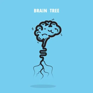 Creative brain tree abstract vector logo design.Corporate business industrial イラスト素材