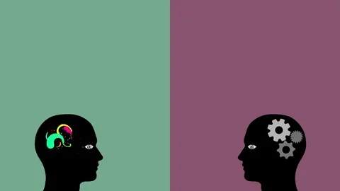 Creative Brain VS Logical Brain Stock Footage 79106791