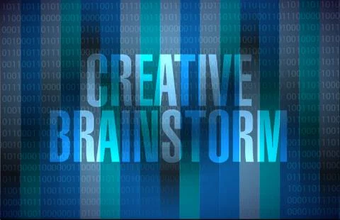 Creative Brainstorm binary background sign concept Stock Illustration