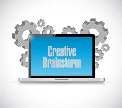Creative Brainstorm computer sign concept Illustrazione stock