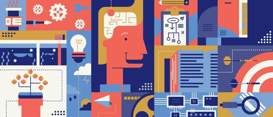 Creative brainstorm idea abstract background Stock Illustration
