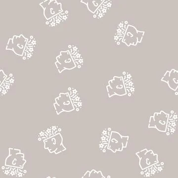 Creative brainstorm line vector seamless pattern Illustrazione stock