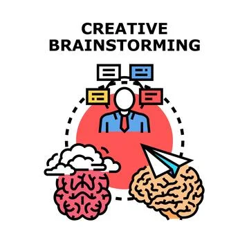 Creative brainstorming concept for idea generation and team collaboration Stock Illustration