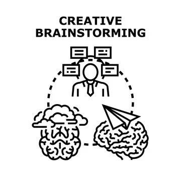 Creative brainstorming concept for idea generation and team collaboration Stock Illustration