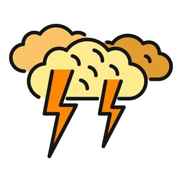 Creative brainstorming idea generating cloud lightning icon Stock Illustration