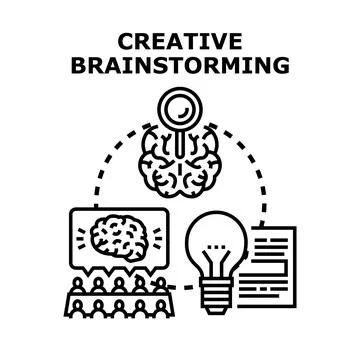 Creative brainstorming process generating new business ideas イラスト素材