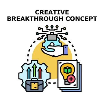 Creative breakthrough concept for business innovation development Stock Illustration