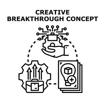 Creative breakthrough concept for business innovation development Stock Illustration