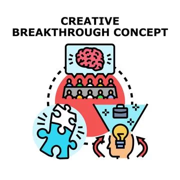 Creative breakthrough concept developing innovative business strategy Stock Illustration