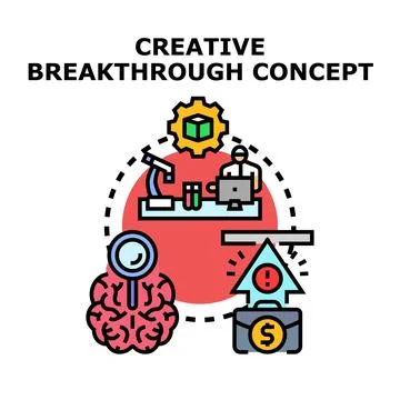Creative breakthrough concept generating new business ideas Stock Illustration