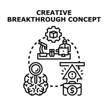 Creative breakthrough concept generating new business ideas Stock Illustration