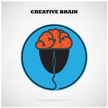 Creative brian symbol with computer mouse sign,business idea ,education idea Stock Illustration
