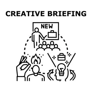 Creative briefing explaining new business idea Stock Illustration