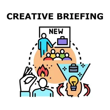 Creative briefing explaining new business idea Stock Illustration