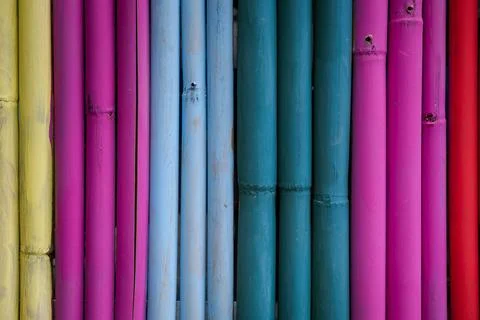 Creative bright colorful vertical bamboo background Stock Photos