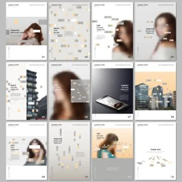 Creative brochure templates with colorful elements, rectangles, gradient Illustrazione stock