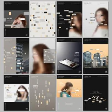 Creative brochure templates with colorful elements, rectangles, gradient Illustrazione stock