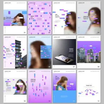 Creative brochure templates with colorful elements, rectangles, gradient Illustrazione stock