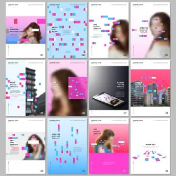 Creative brochure templates with colorful elements, rectangles, gradient Illustrazione stock