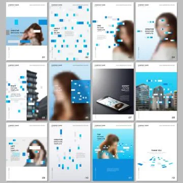 Creative brochure templates with colorful elements, rectangles, gradient Illustrazione stock