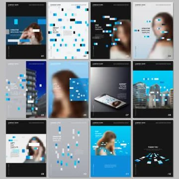 Creative brochure templates with colorful elements, rectangles, gradient Illustrazione stock