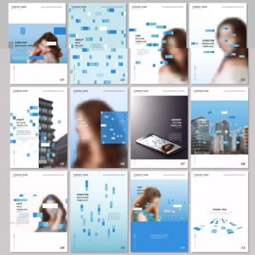 Creative brochure templates with colorful elements, rectangles, gradient Illustrazione stock