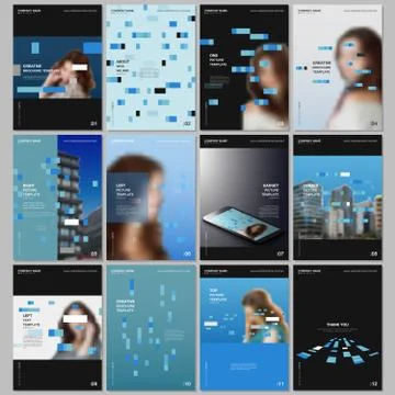 Creative brochure templates with colorful elements, rectangles, gradient Illustrazione stock