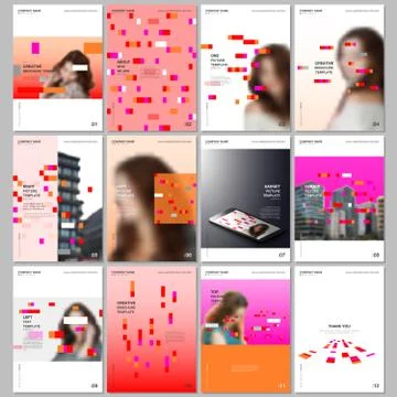 Creative brochure templates with colorful elements, rectangles, gradient Illustrazione stock